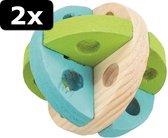 2x SPEEL- EN SNACKBAL HOUT 8CM