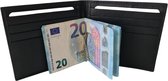 Leren Heren Portemonnee met Geldclip - Zonder Kleingeld - Billfold - Zwart