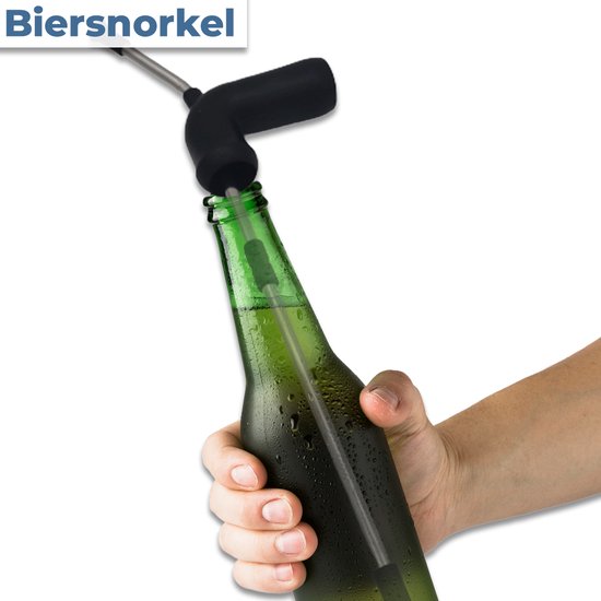 Biersnorkel voor Feestjes - Bier Atten Gadget – Makkelijk en Leuk om te Gebruiken – Bier Rietje - Zwart