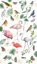 Poster Vogels en vlinders - Hanneke de Jager - Multikleur - 80 x 140 cm - Fotoprint - art print - wanddecoratie - print
