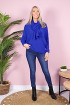 Vleermuismouw trui + Sjaal Kobalt Blauw One Size