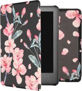 iMoshion Ereader Cover / Hoesje Geschikt voor Amazon Kindle 10 - iMoshion Design Slim Hard Case Bookcase - Zwart / Blossom Watercolor Black
