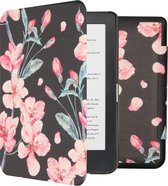 Hoesje geschikt voor Kobo Clara HD E-reader - iMoshion Design Slim Hard Case Bookcase - Blossom Watercolor Black