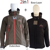 2 Outdoor-strategy jassen Gore-Tex longzip hardshell regenjas 100% water en winddicht + MidLayer isolatie of standalone jas ademend en warm een compleet systeem maat M