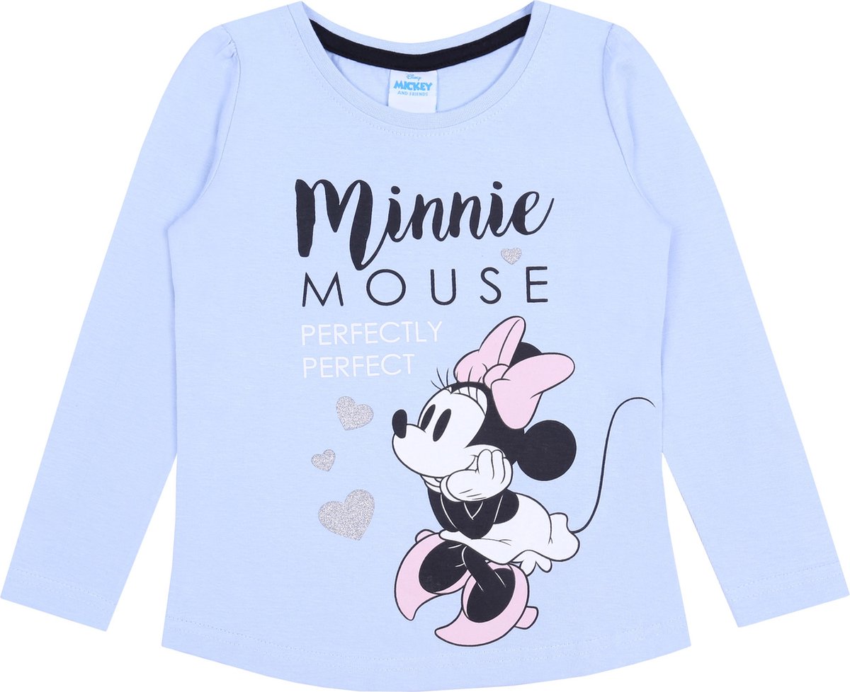 Blauw T-shirt met lange mouwen - DISNEY Minnie Mouse / 134 cm