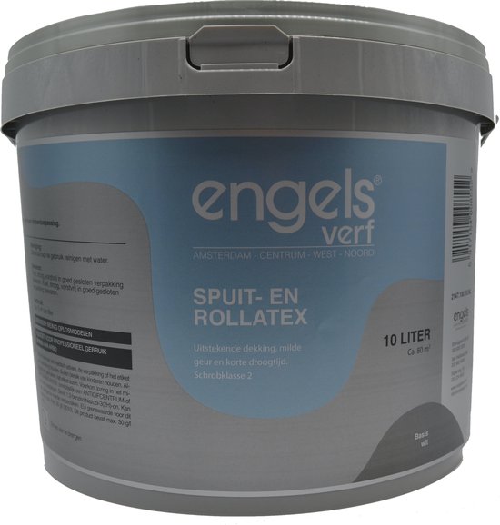 Engels Spuit en Rollatex - Muurverf op waterbasis - Mat Ral 9010 - 10 liter  | bol.com