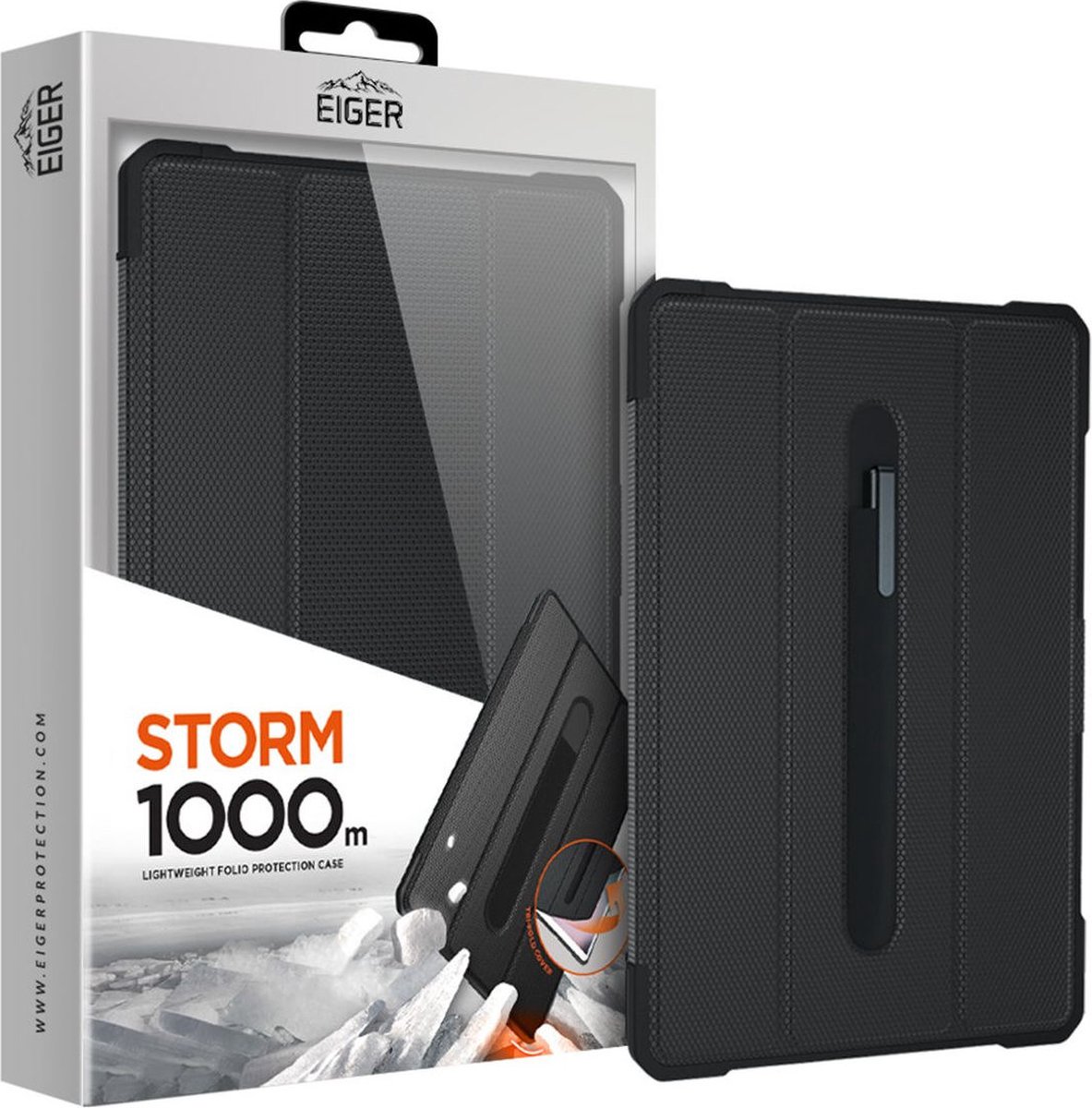 Eiger Storm 1000m Book Case Hoes Geschikt voor Samsung Galaxy Tab S5e 10.5 Zwart