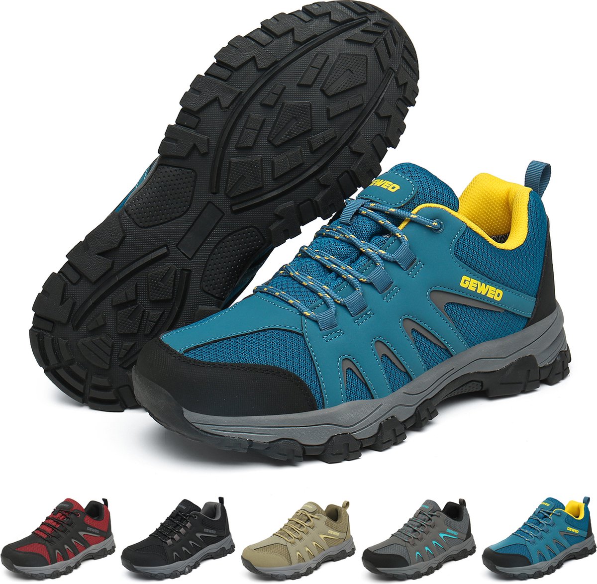 Geweo Wandelschoenen Dames Waterdicht - Outdoorschoenen Heren Waterproof- Outdoor Antislip Outdoorschoenen Unisex - Extra Comfort - Blauw - Maat 45 op Prijzenvolger.com