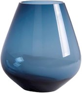 Viv! Home Luxuries Vaas - blauw - glas - 22cm - topkwaliteit