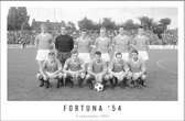 Walljar - Elftal Fortuna 54 '64 - Zwart wit poster met lijst