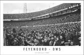 Walljar - Feyenoord - DWS '65 - Zwart wit poster met lijst