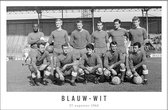 Walljar - Elftal Blauw-Wit '66 - Zwart wit poster met lijst