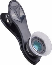 APEXEL - 4K Telefoon Lens - Super Macro (Microscoop Lens) 12x + 24X - 2 In 1 Clip-On kit - Zwart