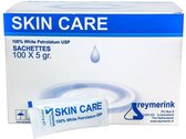 Reymerink Witte Vaseline crème zakjes - 5 gram - Doos van 100 stuks - GGD goedgekeurd - vaseline aftercare - vasline nazorg - Witte Pertrolatum - White Petrolatum - Huidverzorging - Huidbescherming - Huid verzorging - Skin care - Skincare
