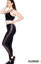 Dames Legging | leggen met patroon | hoog sluitend |elastische band |sport legging | yoga legging | fitness legging | kleur: zwart en bruin | Maat: L