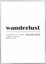 Poster Met Metaal Zilveren Lijst - Wanderlust Poster