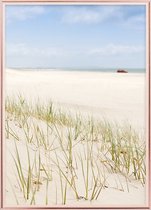 Poster Met Metaal Rose Lijst - Zand Grassen Poster