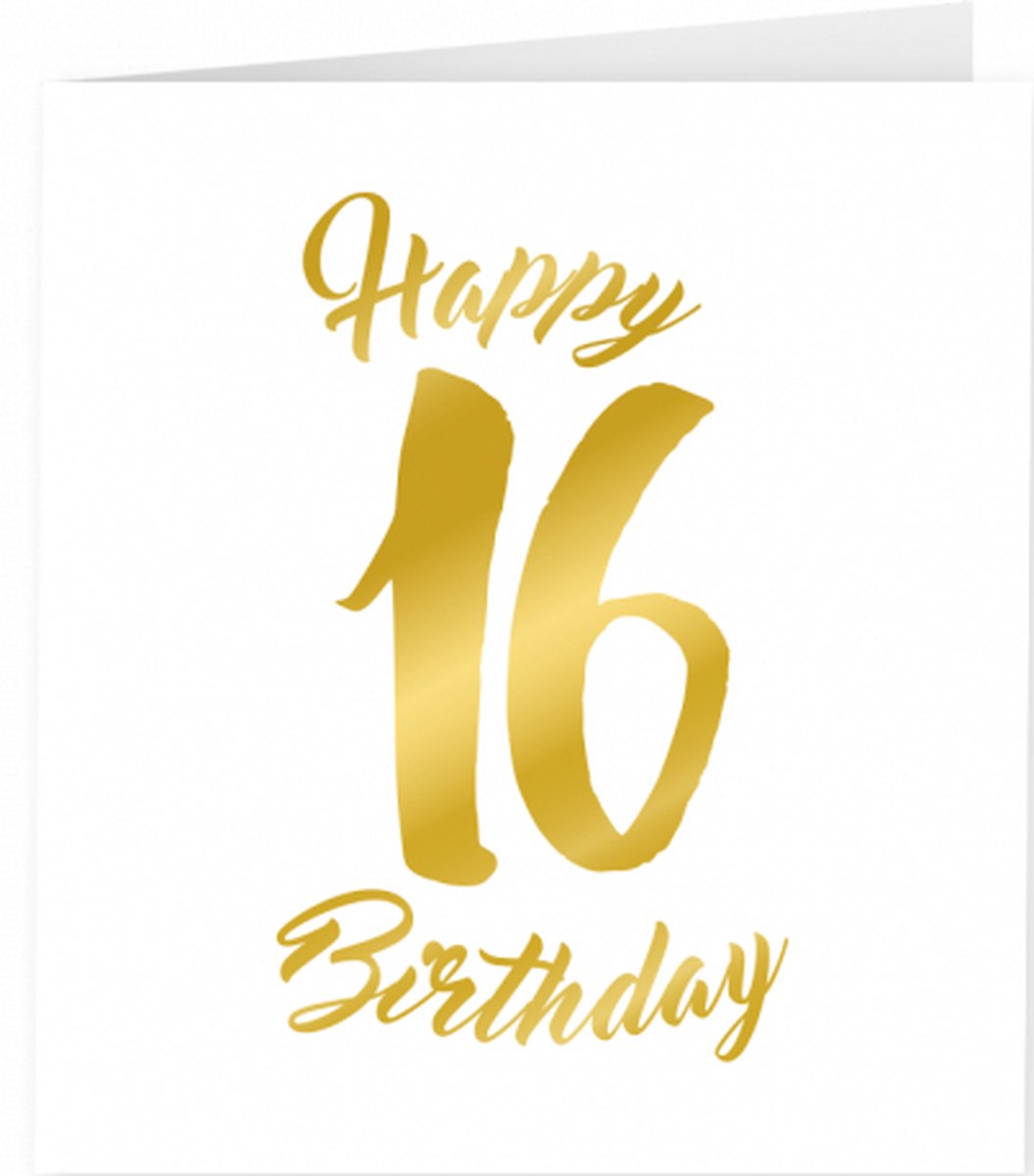 Gold White Cards 16 jaar