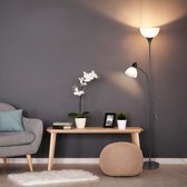 Relaxdays vloerlamp met leeslamp - staande lamp - woonkamer - modern - zwart