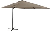 Zweefparasol met paal en LED-verlichting 250 cm taupe