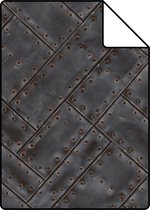 Proefstaal Origin Wallcoverings behang metalen platen donkergrijs - 337241 - 26,5 x 21 cm