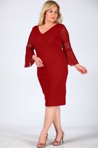 HASVEL - Rode Groote maat jurken- maat 58-Galajurk-Avondjurk