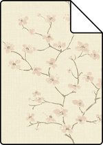 Proefstaal Origin Wallcoverings behang bloesemtak beige en roze - 346545 - 26,5 x 21 cm