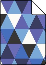 Proefstaal Origin Wallcoverings behang grafische driehoeken blauw - 347205 - 26,5 x 21 cm