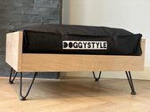 Doggystyle - Deluxe natural black medium -  Hondenmand - Ligmand  - Hond - inclusief waterproof kussen - 75x55x35 cm