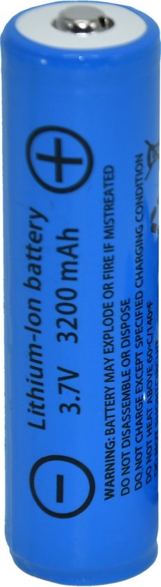 18650 Batterij Oplaadbaar - 3200 mAh - 1 stuk - 3.7V Rechargeable Lithium Battery -... bol.com
