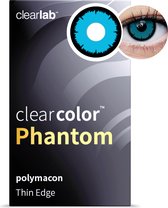 0.00 - Clearcolor™ Phantom Angelic Blue - 2 pack - Maandlenzen - Partylenzen / Verkleden / Kleurlenzen - Angelic Blue