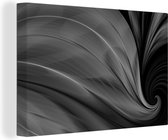 Canvas Schilderij Achtergrond met veer structuren - zwart wit - 120x80 cm - Wanddecoratie