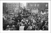 Walljar - Poster Ajax met lijst - Voetbalteam - Amsterdam - Eredivisie - Zwart wit - AFC Ajax kampioen '68 - 60 x 90 cm - Zwart wit poster met lijst