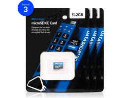 iStorage MicroSD Card 512GB - 3 Pack - alleen te gebruiken met de iStorage datAshur SD flashdrive (module) - IS-FL-DSD-256