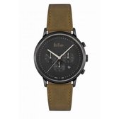 Lee Cooper LC06935.655 - Horloge - Analoog - Mannen - Heren - leren band - Bruin - Zwart