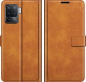 Mobigear Wallet Telefoonhoesje geschikt voor OPPO A94 Hoesje Bookcase Portemonnee - Cognac