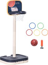 HOMCOM Kinderbasketbalstandaard basketbalring verstelbaar draagbaar paars + wit 341-044