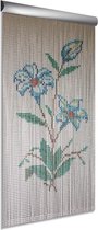 DEGOR - deurgordijn/vliegengordijn -  Aluminium bloem blauw - 90x210 cm