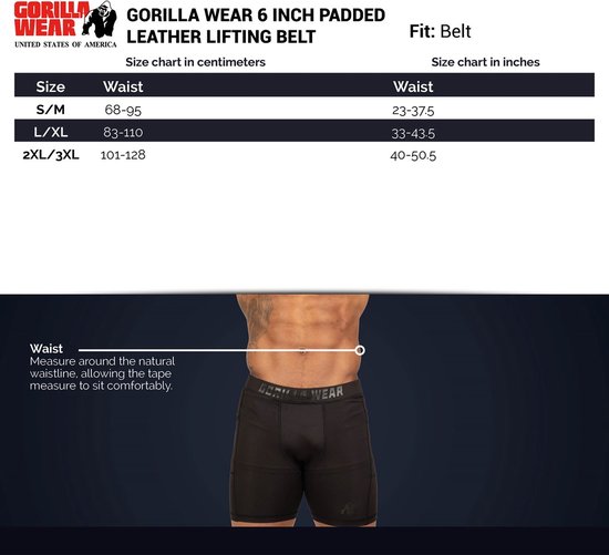 Gorilla Wear 6 Inch Leren Sportriem - Halterriem - Mannen - Krachttraining - Zwart/Goud - S/M - Gorilla Wear