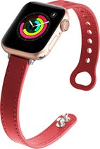 Fungus - Smartwatch bandje - Geschikt voor Apple Watch 38 / 40 / 41 mm - Series 1 2 3 4 5 6 7 8 9 SE iWatch - PU leer - Dun - Rood