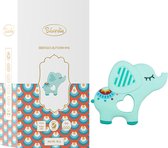 Biberoia® Bijtring Soft Olifantje – Baby speelgoed - Badspeelgoed - Kraamcadeau – Babyshower cadeau – Vanaf 0 maanden - Mint
