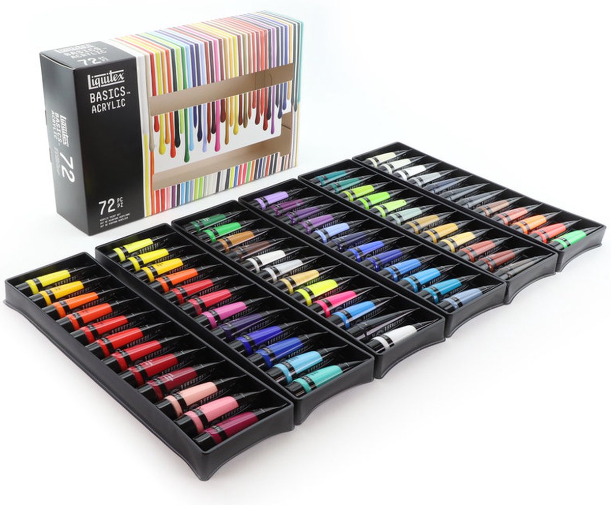 Liquitex 3699401 Basics Acrylverf Set – 72 x 22 ml Tubes | Kunstenaars Acrylverf | Middelmatige Viscositeit | Lichtechte Kleuren voor Schilderen, Canvas & Hobby — afbeelding 7