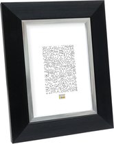 Deknudt Frames fotolijst S41NH2 - zwart met zilverbies - 20x25 cm