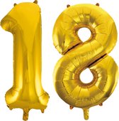 Folieballon 18 jaar Goud 66cm