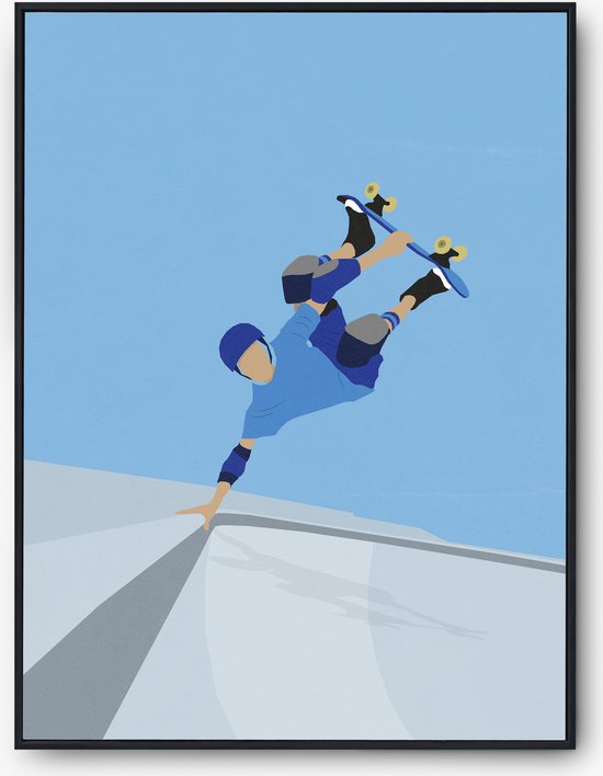 skateboard poster blauw | skateramp met skater A3