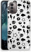 Telefoonhoesje Nokia G21 | G11 Silicone Back Cover Silver Punk