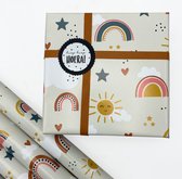 Hippecardshop - Papier cadeau Rainbow - 2 rouleaux 70CM - Papier cadeau - Bébé - Enfant - Emballage - Garçon - Fille