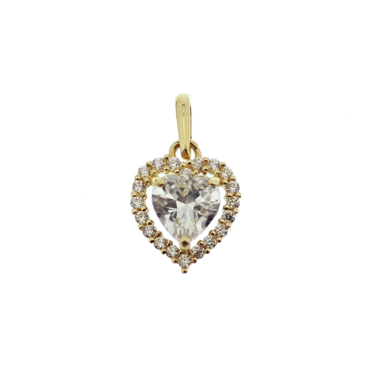 The Jewelry Collection Hanger Hart Zirkonia - Goud