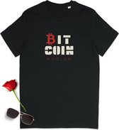 T Shirt Heren - T Shirt Dames - Bitcoin - Zwart - Maat XL