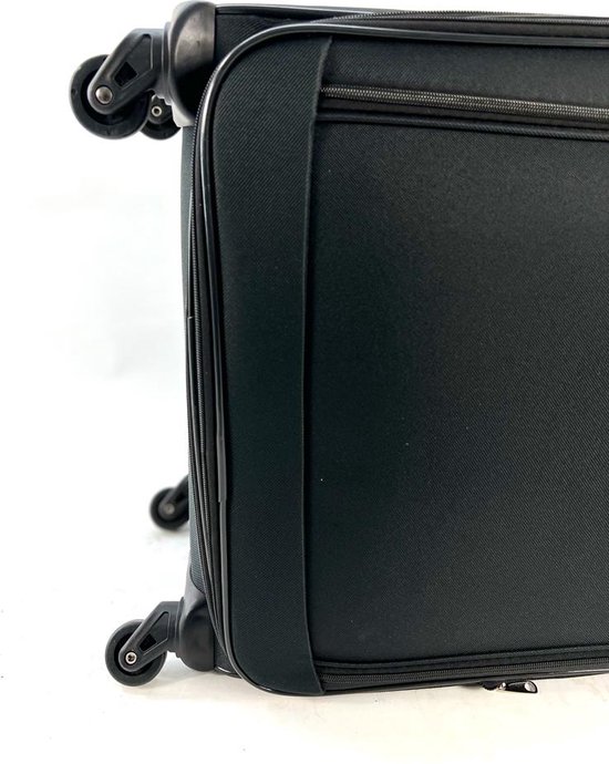 AATravel Medium Reiskoffer - Trolley - Met expander - Voorvakken - 65 cm - 72 Liter - Zwart